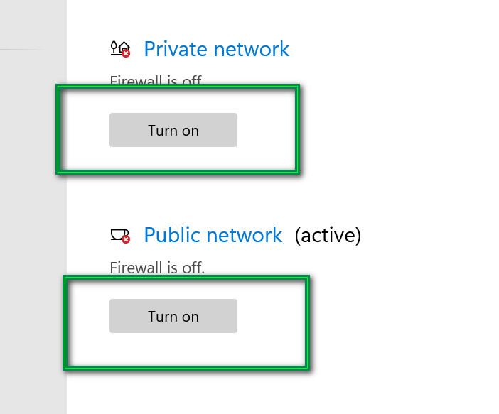tắt private network