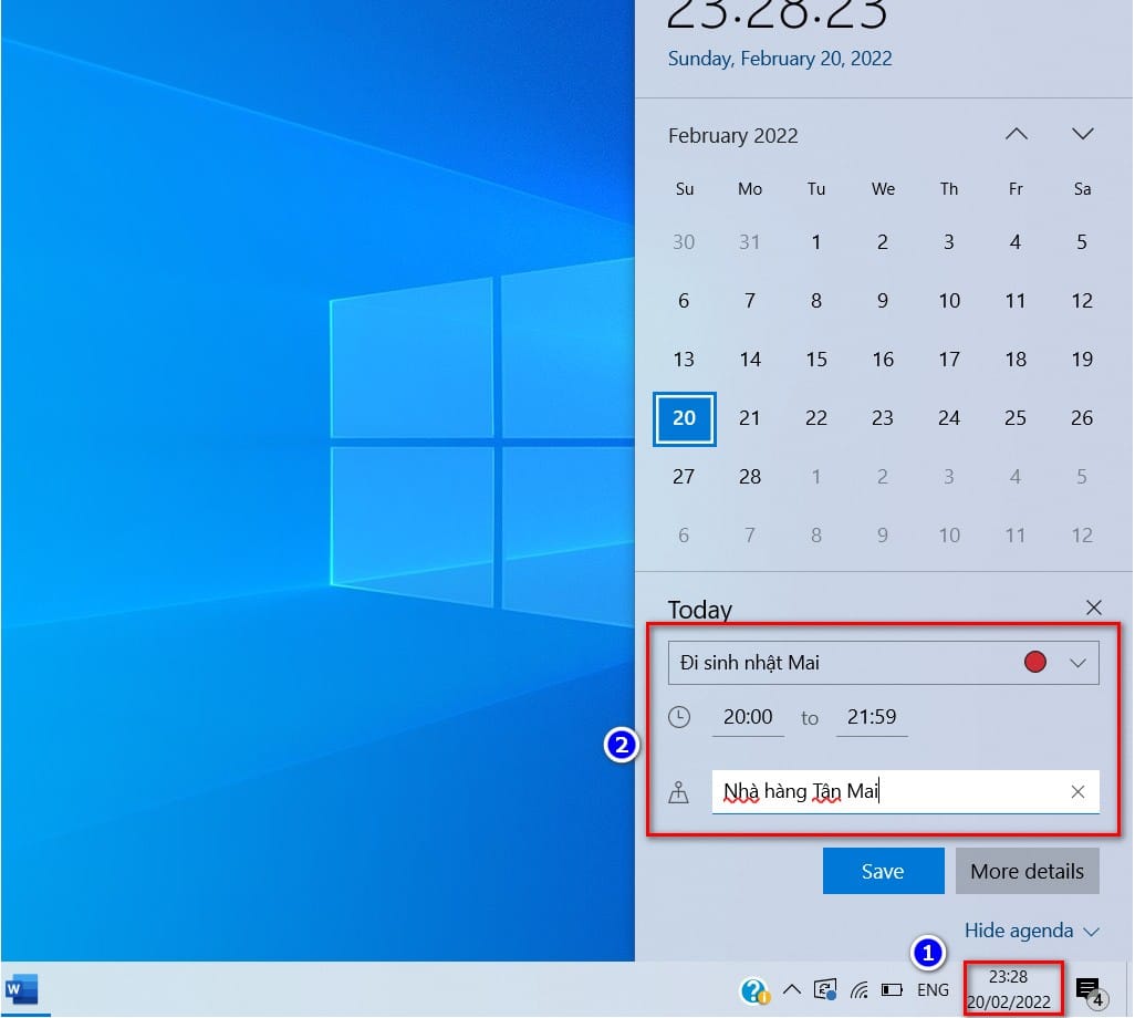 cách đặt lịch nhanh
