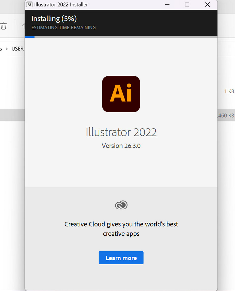 quá trình cài đặt illustrator