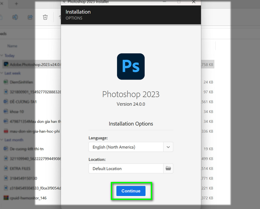 cài đặt photoshop cc 2023