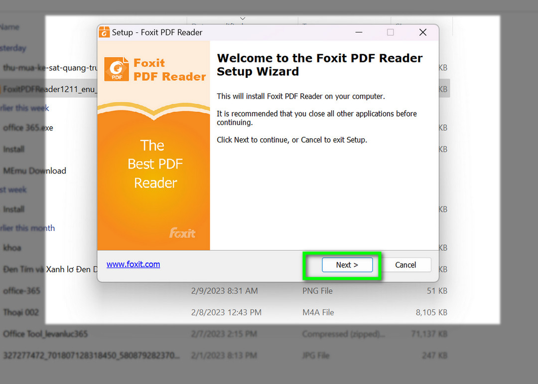 giao diện chào mừng của foxit pdf reader