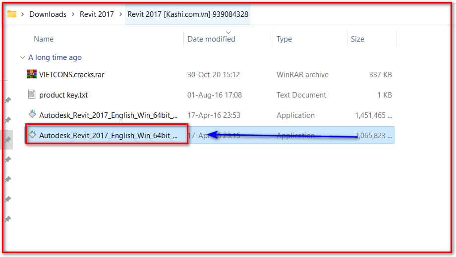 hình truy cập vào file cài đặt
