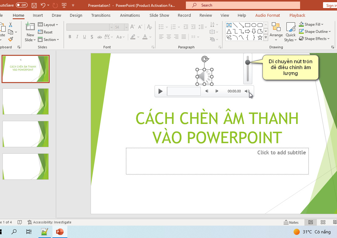điều chỉnh âm thanh