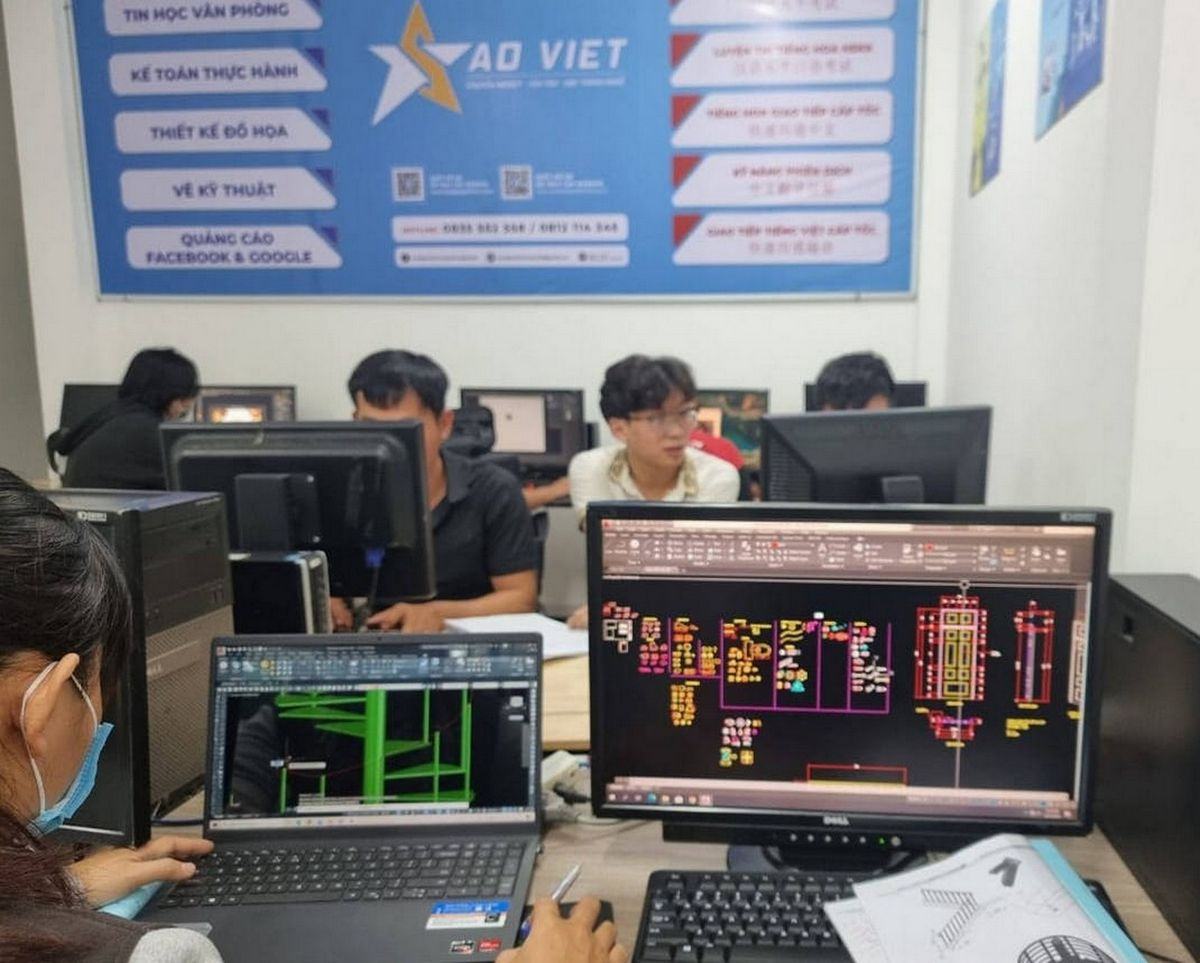 Học viên trong khóa học thiết kế nội thất tại vũng tàu